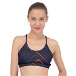 Gradient Geometric Shapes Dark Background Design Basic Training Sports Bra