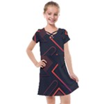 Gradient Geometric Shapes Dark Background Design Kids  Cross Web Dress