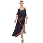 Gradient Geometric Shapes Dark Background Design Maxi Chiffon Cover Up Dress