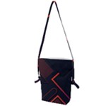 Gradient Geometric Shapes Dark Background Design Folding Shoulder Bag