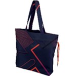 Gradient Geometric Shapes Dark Background Design Drawstring Tote Bag