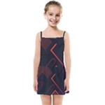 Gradient Geometric Shapes Dark Background Design Kids  Summer Sun Dress