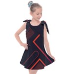 Gradient Geometric Shapes Dark Background Design Kids  Tie Up Tunic Dress