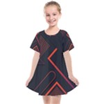 Gradient Geometric Shapes Dark Background Design Kids  Smock Dress