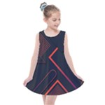 Gradient Geometric Shapes Dark Background Design Kids  Summer Dress