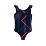 Gradient Geometric Shapes Dark Background Design Kids  Frill Swimsuit