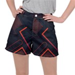 Gradient Geometric Shapes Dark Background Design Women s Ripstop Shorts