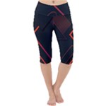 Gradient Geometric Shapes Dark Background Design Lightweight Velour Cropped Yoga Leggings