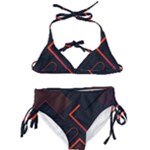 Gradient Geometric Shapes Dark Background Design Kids  Classic Bikini Set