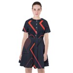 Gradient Geometric Shapes Dark Background Design Sailor Dress
