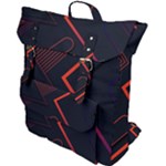 Gradient Geometric Shapes Dark Background Design Buckle Up Backpack