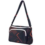 Gradient Geometric Shapes Dark Background Design Front Pocket Crossbody Bag