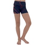 Gradient Geometric Shapes Dark Background Design Kids  Lightweight Velour Yoga Shorts