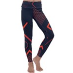 Gradient Geometric Shapes Dark Background Design Kids  Lightweight Velour Classic Yoga Leggings