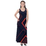 Gradient Geometric Shapes Dark Background Design Sleeveless Velour Maxi Dress