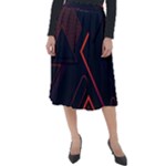 Gradient Geometric Shapes Dark Background Design Classic Velour Midi Skirt 