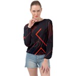Gradient Geometric Shapes Dark Background Design Banded Bottom Chiffon Top