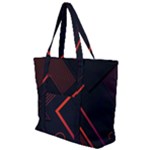 Gradient Geometric Shapes Dark Background Design Zip Up Canvas Bag