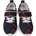 Gradient Geometric Shapes Dark Background Design Kids  Velcro Strap Shoes
