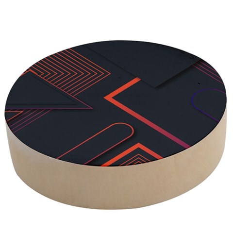 Gradient Geometric Shapes Dark Background Design Wooden Bottle Opener (Round) from ArtsNow.com