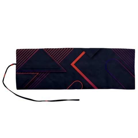 Gradient Geometric Shapes Dark Background Design Roll Up Canvas Pencil Holder (M) from ArtsNow.com