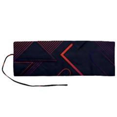 Gradient Geometric Shapes Dark Background Design Roll Up Canvas Pencil Holder (M) from ArtsNow.com