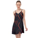 Gradient Geometric Shapes Dark Background Design Summer Time Chiffon Dress