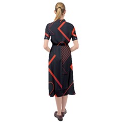 Keyhole Neckline Chiffon Dress 