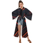 Gradient Geometric Shapes Dark Background Design Maxi Kimono