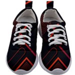 Gradient Geometric Shapes Dark Background Design Kids Athletic Shoes