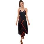 Gradient Geometric Shapes Dark Background Design Halter Tie Back Dress 