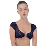 Gradient Geometric Shapes Dark Background Design Cap Sleeve Ring Bikini Top