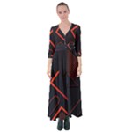 Gradient Geometric Shapes Dark Background Design Button Up Maxi Dress
