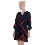 Gradient Geometric Shapes Dark Background Design Open Neck Shift Dress