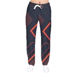 Gradient Geometric Shapes Dark Background Design Women Velvet Drawstring Pants