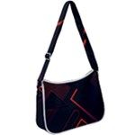 Gradient Geometric Shapes Dark Background Design Zip Up Shoulder Bag