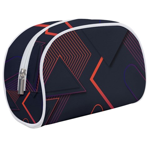 Gradient Geometric Shapes Dark Background Design Make Up Case (Medium) from ArtsNow.com