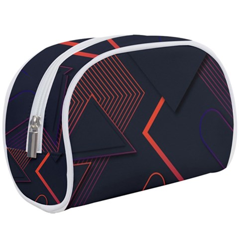 Gradient Geometric Shapes Dark Background Design Make Up Case (Large) from ArtsNow.com