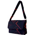 Gradient Geometric Shapes Dark Background Design Full Print Messenger Bag (L)