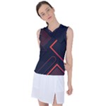 Gradient Geometric Shapes Dark Background Design Women s Sleeveless Sports Top