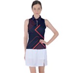 Gradient Geometric Shapes Dark Background Design Women s Sleeveless Polo T-Shirt