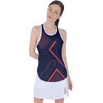 Gradient Geometric Shapes Dark Background Design Racer Back Mesh Tank Top