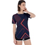 Gradient Geometric Shapes Dark Background Design Perpetual Short Sleeve T-Shirt