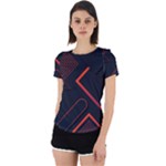Gradient Geometric Shapes Dark Background Design Back Cut Out Sport T-Shirt