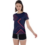 Gradient Geometric Shapes Dark Background Design Back Circle Cutout Sports T-Shirt