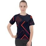 Gradient Geometric Shapes Dark Background Design Women s Sport Raglan T-Shirt