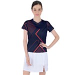 Gradient Geometric Shapes Dark Background Design Women s Sports Top