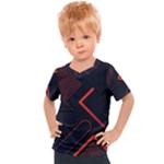 Gradient Geometric Shapes Dark Background Design Kids  Sports T-Shirt