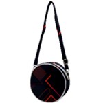 Gradient Geometric Shapes Dark Background Design Crossbody Circle Bag