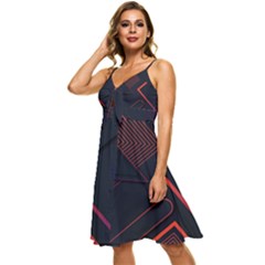 Sleeveless Tie Front Chiffon Dress 